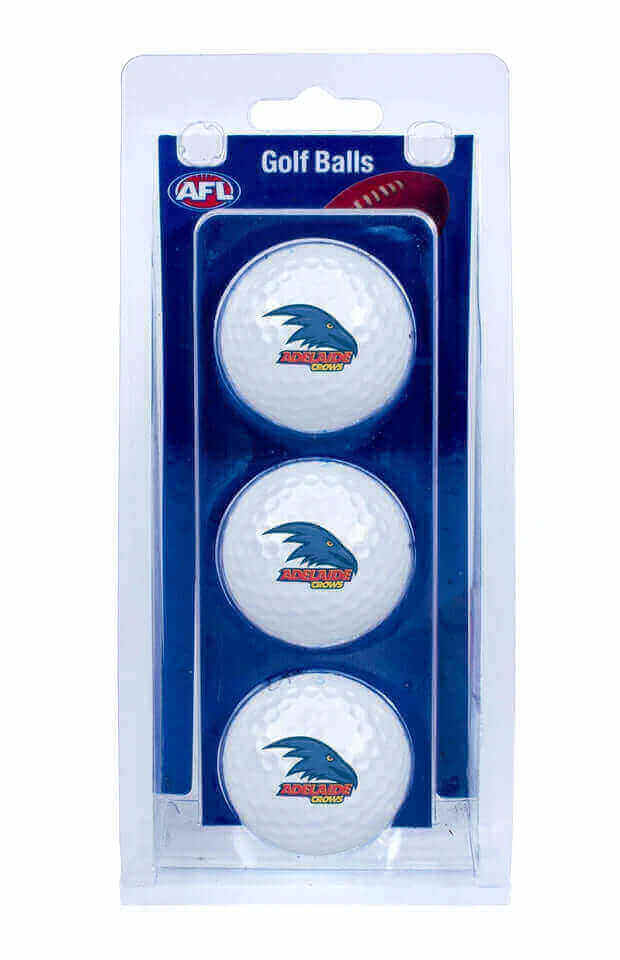 ADELAIDE CROWS AFL GOLF BALL 3 PACK_ ADELAIDE CROWS_ STUBBY CLUB