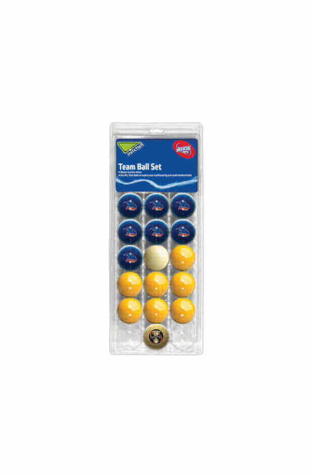 ADELAIDE CROWS AFL 16 BALL SET V COLOUR YELLOW_ ADELAIDE CROWS_ STUBBY CLUB