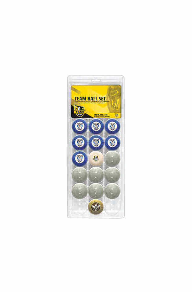 NRL OFFICIAL 16 POOL BALL SET_CANTERBURY BULLDOGS_STUBBY CLUB