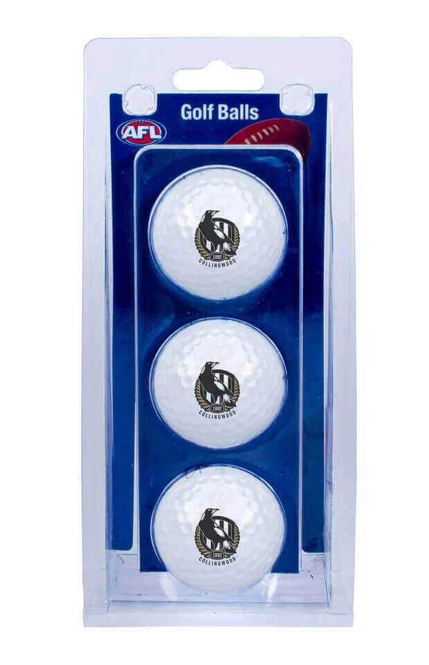 AFL GOLF BALLS - 3 PACK_COLLINGWOOD MAGPIES_STUBBY CLUB