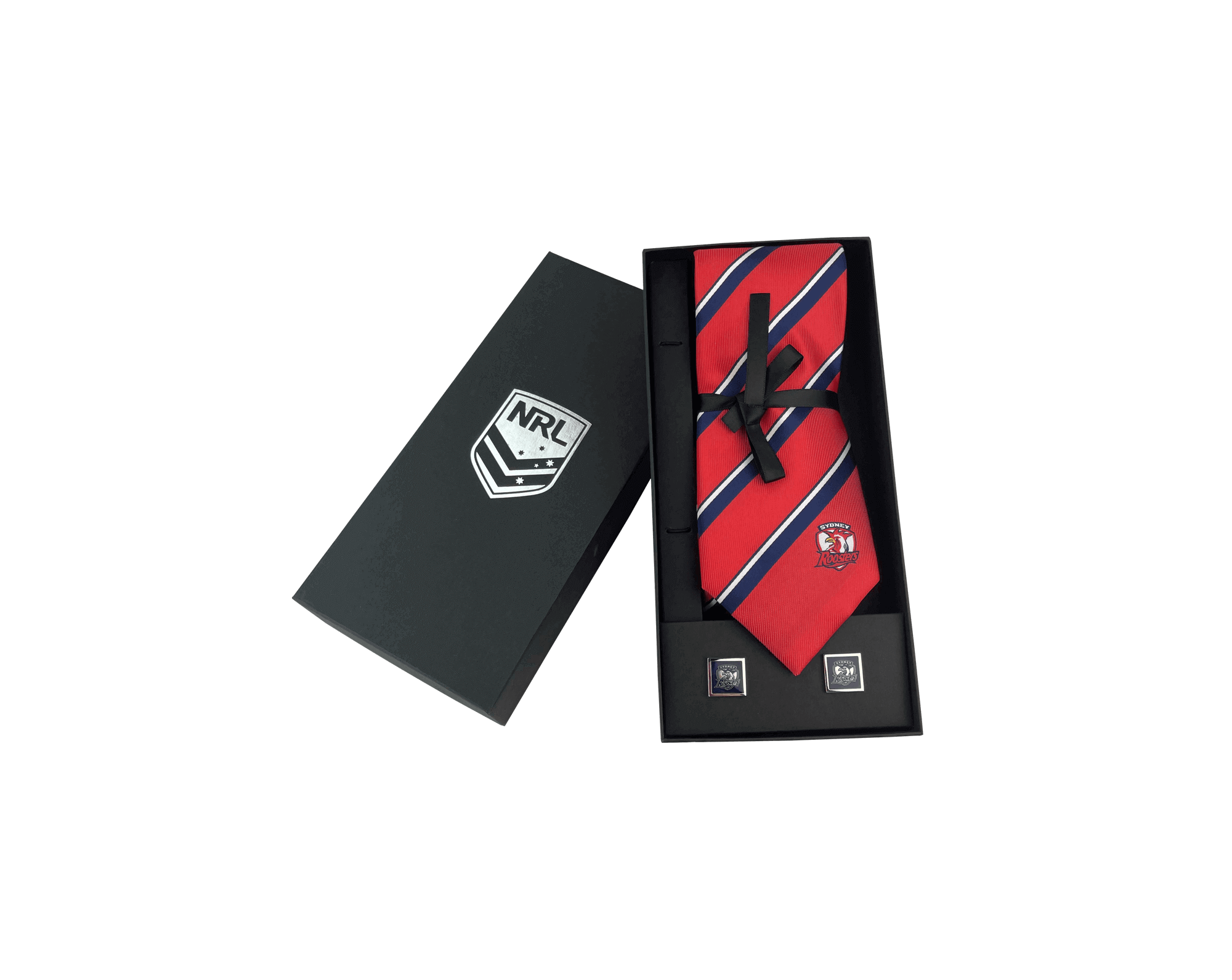 NRL AND CUFFLINKS SET_SYDNEY ROOSTERS_STUBBY CLUB