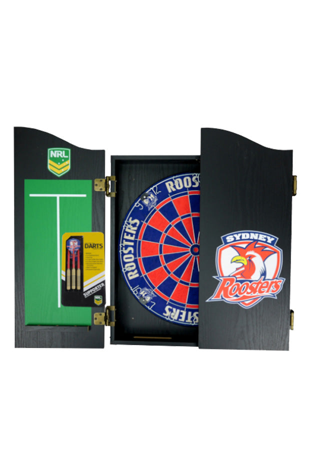 SYDENY ROOSTERS NRL DARTBOARD + CABINET_SYDNEY ROOSTER_STUBBY CLUB