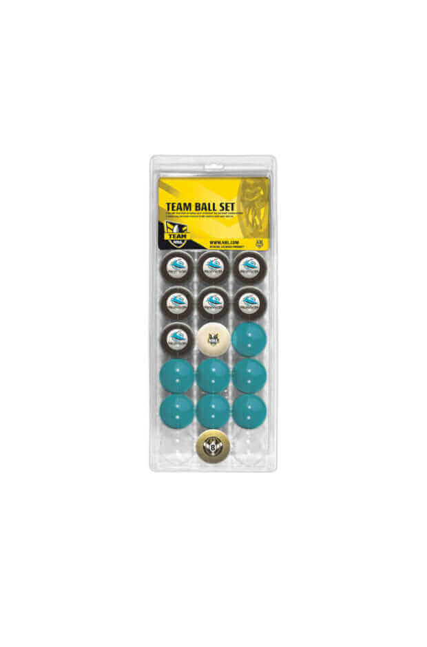 NRL OFFICIAL 16 POOL BALL SET_CRONULA SHARKS_STUBBY CLUB