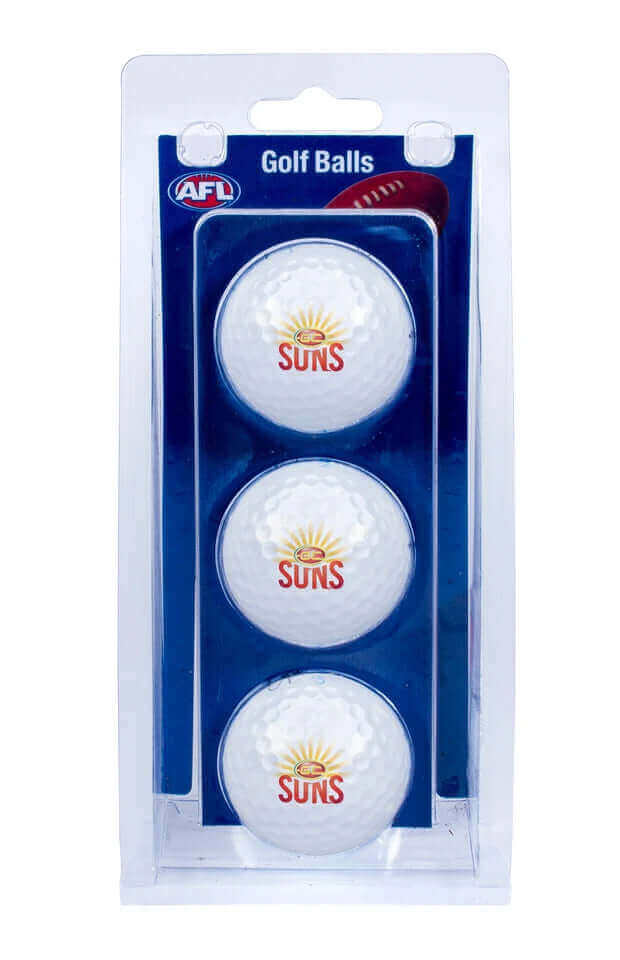 GOLD COAST SUNS AFL GOLF BALL 3 PACK_GOLD COAST SUNS_STUBBY CLUB