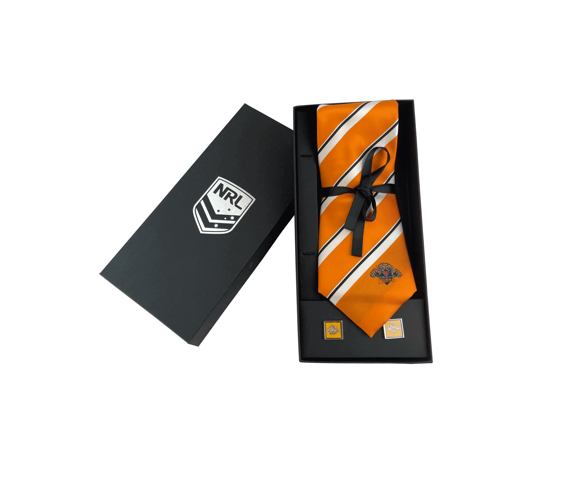 NRL AND CUFFLINKS SET_WESTS TIGERS_STUBBY CLUB