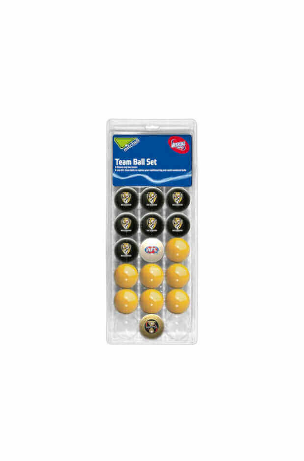 NRL OFFICIAL 16 POOL BALL SET_WESTS TIGERS_STUBBY CLUB