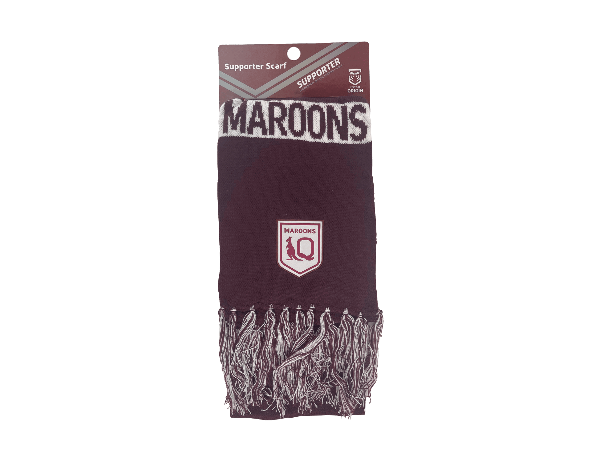 STATE OF ORIGIN QLD MAROONS SCARF_STATE OF ORIGIN QLD MAROONS_STUBBY CLUB