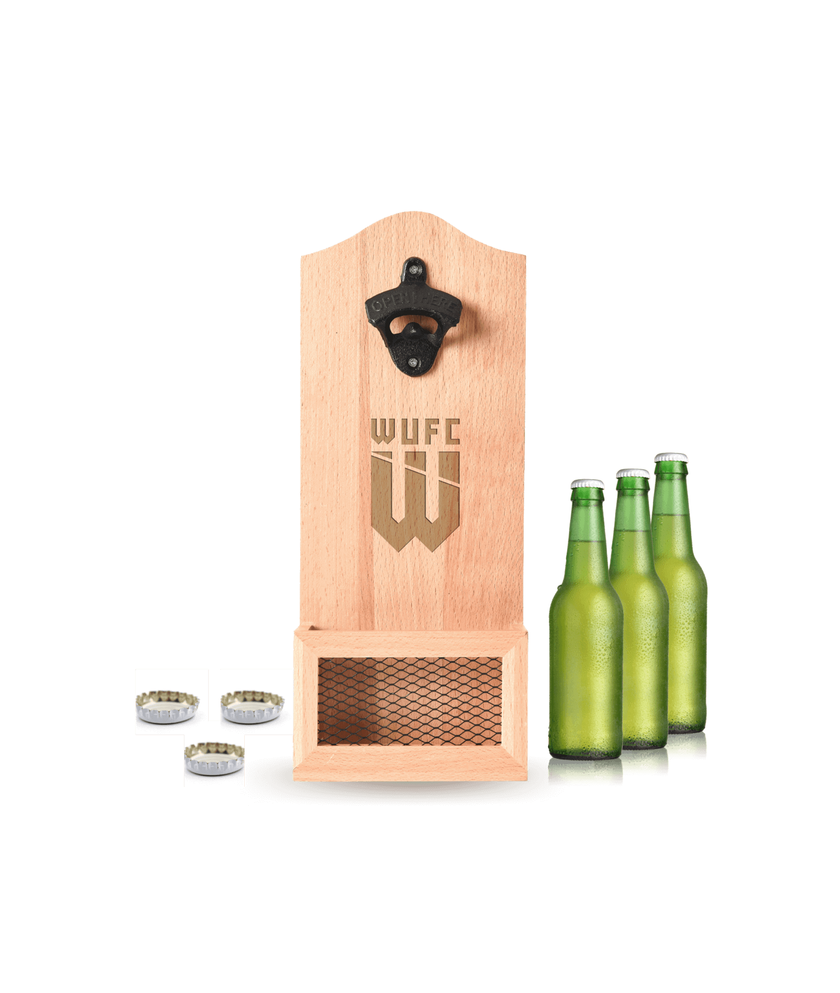 WESTERN UNITED A-LEAGUE WALL MOUNTED WOODEN BOTLLE OPENER_WESTERN UNITED_STUBBY CLUB
